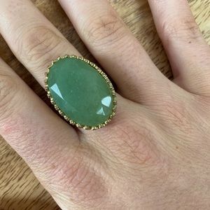 Stella&Dot Jade and gold plated ring